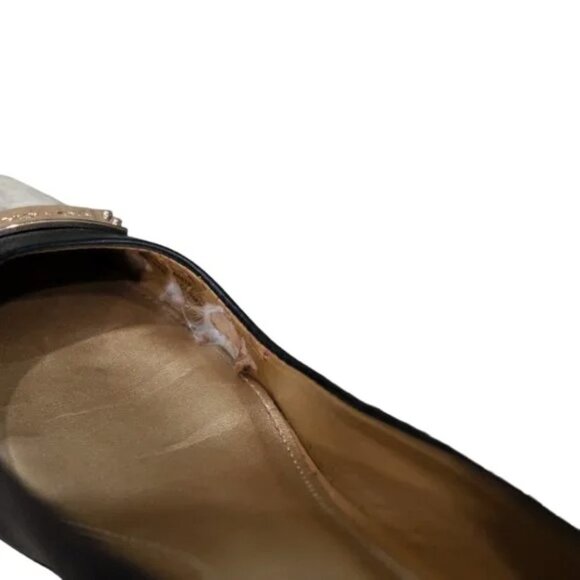 Coach BLACK SNAKESKIN AND GOLD Heels Size 7.5 GUC - Picture 4 of 7